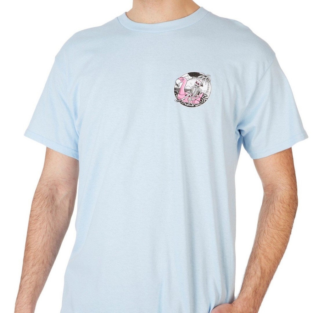 Retrofit tee unisex. Size small baby blue
